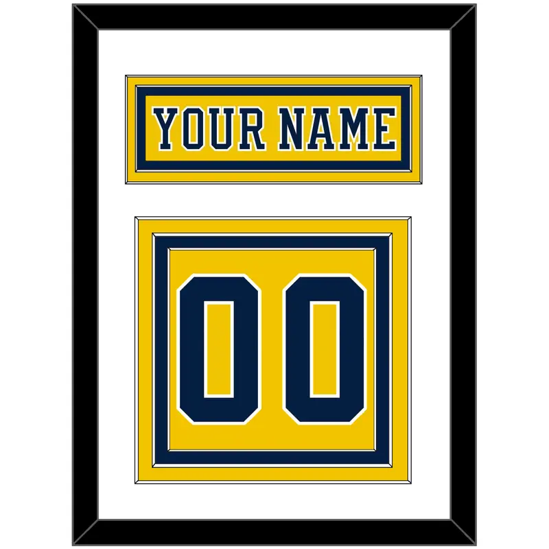 Michigan Hockey Nameplate & Number (Back) - Alternate Maize (2019-2020) - Triple Mat 1