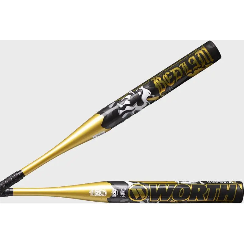 2025 Worth Bedlam Gold 1 Piece XL (0.5 oz) 13" Slo-Pitch Bat USSSA WSU5BEDG1L