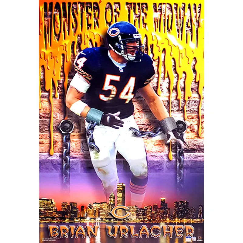 Brian Urlacher "Monster of the Midway" Chicago Bears Poster - Starline 2001