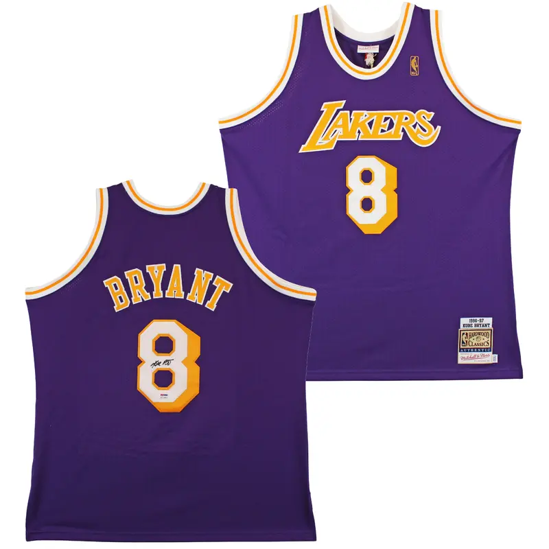 Lakers Kobe Bryant Signed Purple M&N 1996-97 HWC Authentic Jersey PSA #B11457