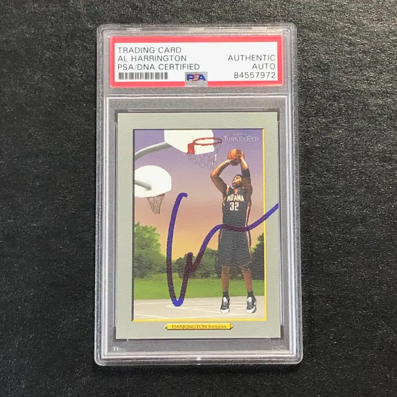 2006-07 Topps Turkey Red #30 Al Harrington Signed Card AUTO PSA Slabbed Pacers
