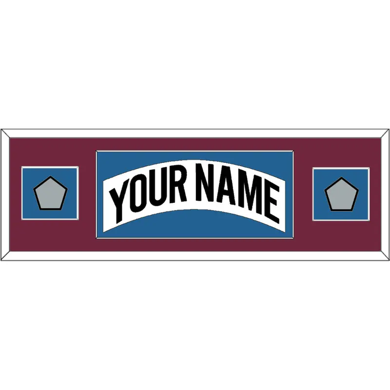 Colorado Nameplate & 2 Stanley Cup Finals Patches - Home White (1999-2001) - Single Mat 5