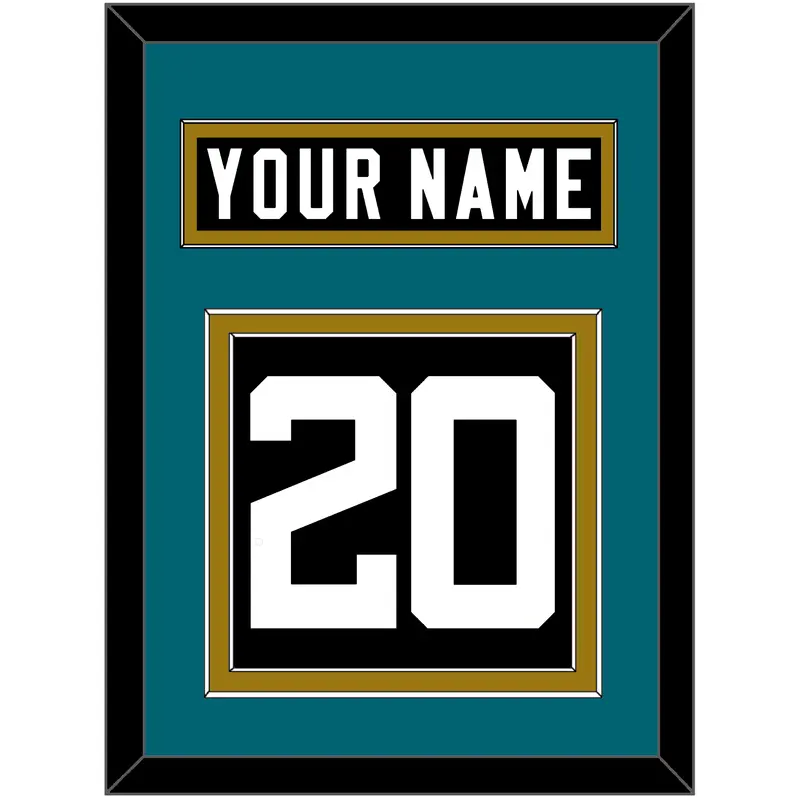 Jacksonville Nameplate & Number (Back) - Alternate Black - Double Mat 3