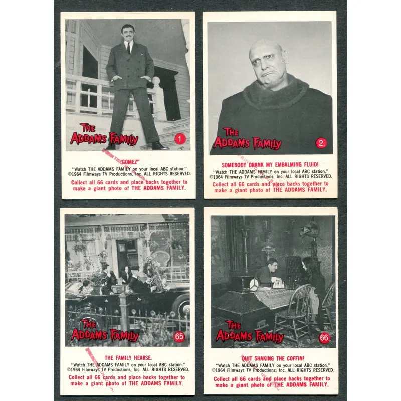 1964 Donruss The Addams Family Complete Set (66) (Canada) EX/MT NM
