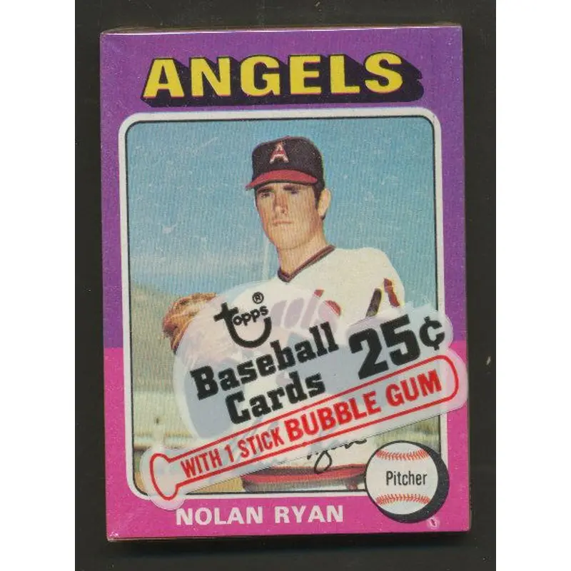 1975 Topps Baseball Unopened Cello Pack w/ Ryan Top