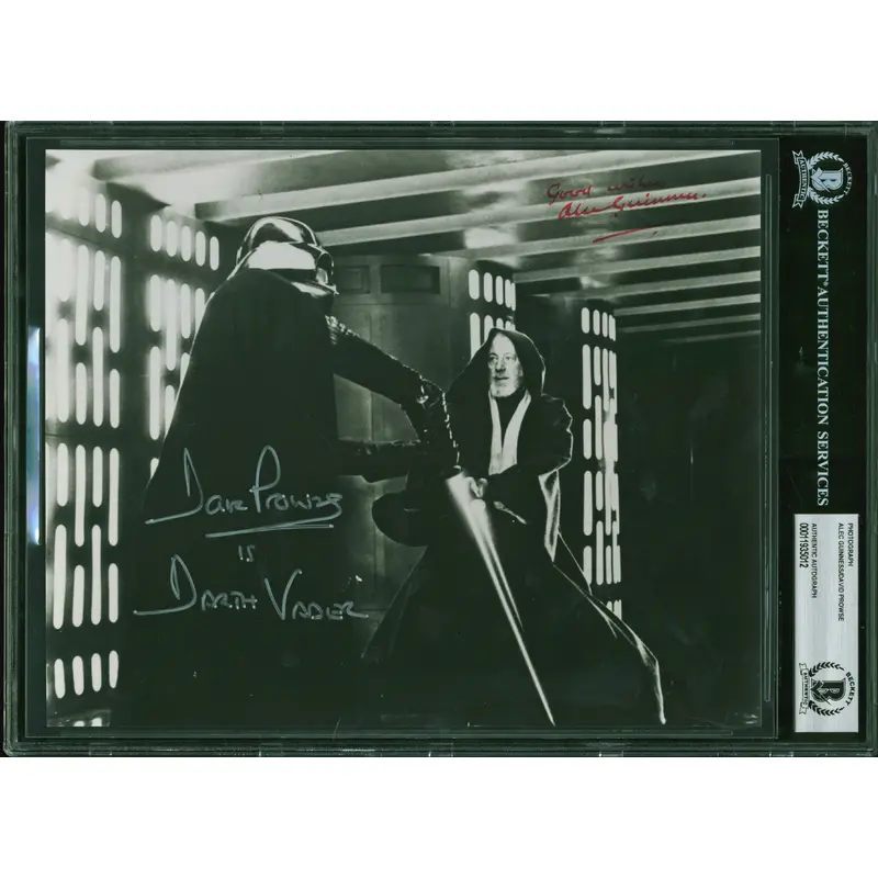 Alec Guinness & David Prowse Star Wars Signed 8x10 B&W Photo BAS Slabbed & LOA