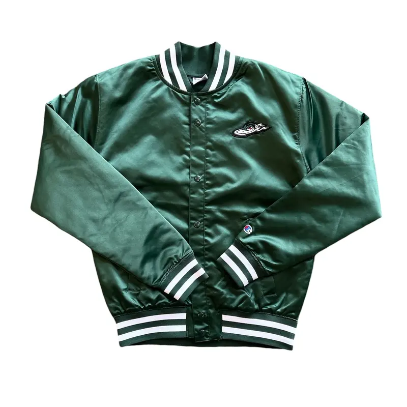 Great Lakes Loons Champion Dark Green Satin Letterman Jacket