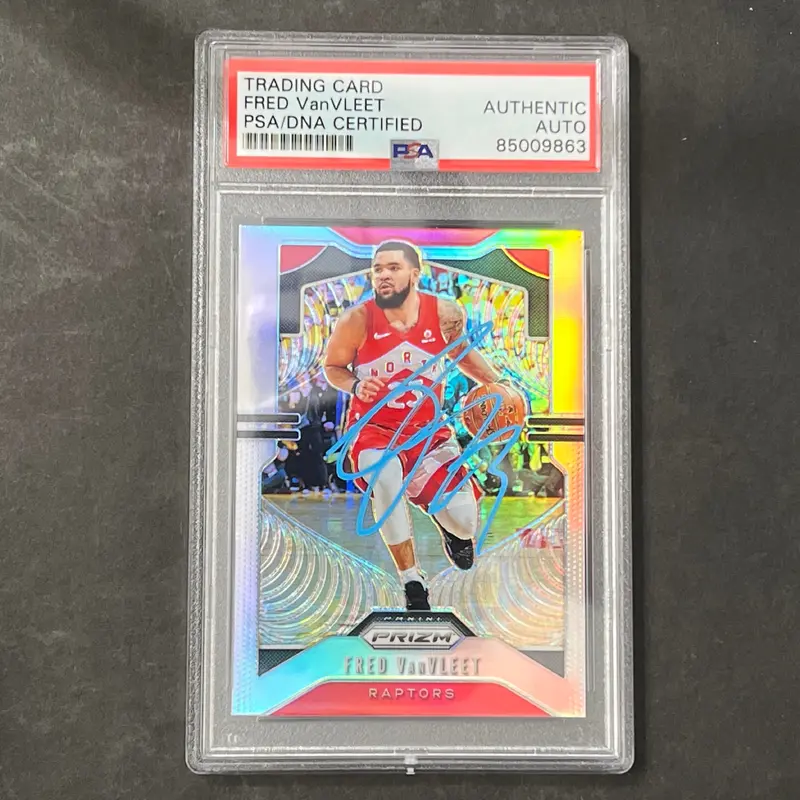 2019-20 Panini Prizm #157 Fred VanVleet Signed Card AUTO PSA Slabbed Raptors