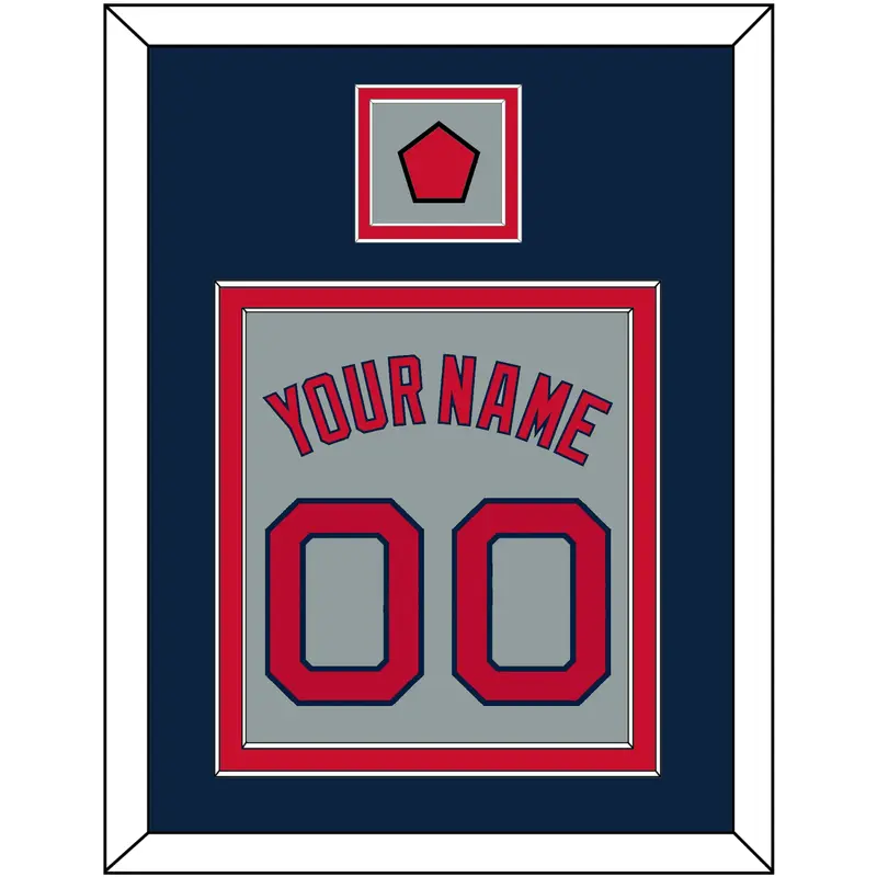 Boston Name, Number & Logo Patch - Road Gray - Double Mat 4