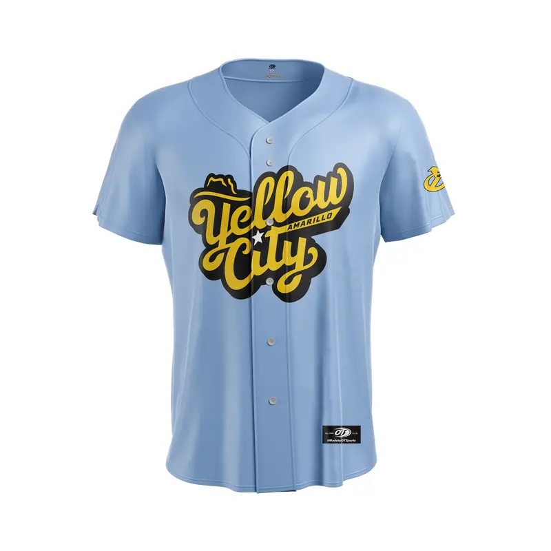 Amarillo Sod Poodles Blue Yellow City Pigweeds Youth Jersey