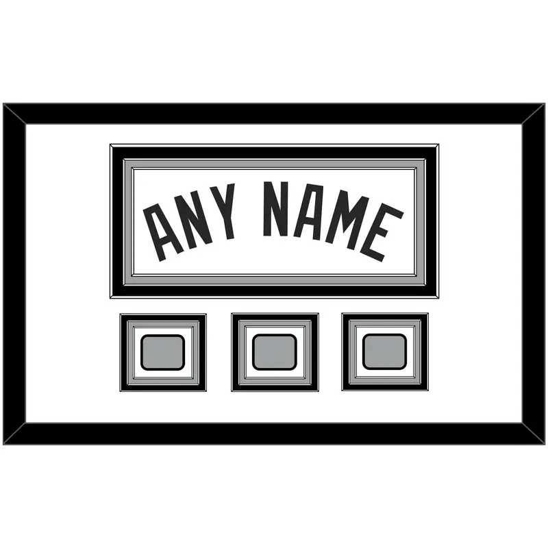 San Antonio Name With 3 Finals Patches - Home White (1989-2002) - Triple Mat 1