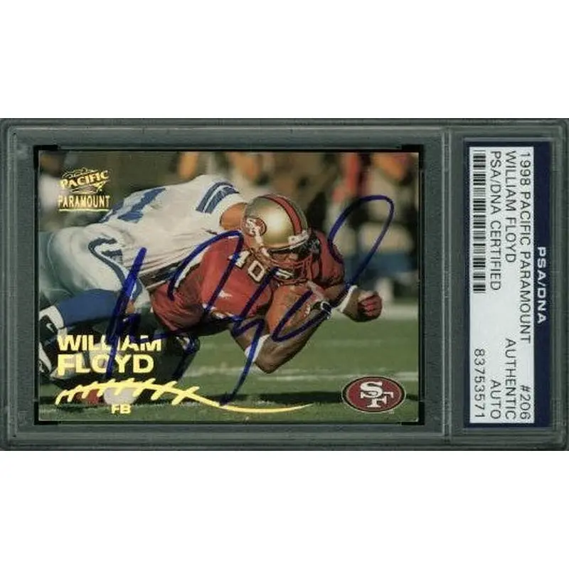 49Ers William Floyd Signed Card 1998 Pacific Paramount #206 PSA/DNA Slabbed