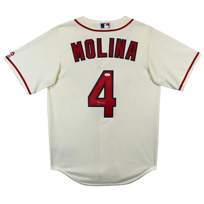 Cardinals Yadier Molina Signed Cream Majestic Cool Base Jersey JSA #MM32318