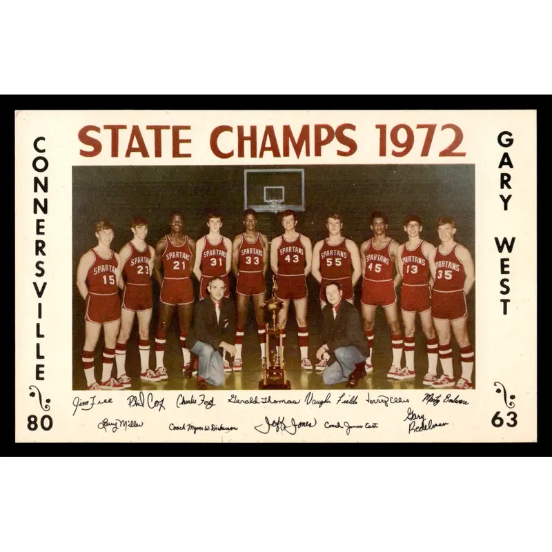 1972 Connersville, Indiana HS Basketball State Champions Postcard
