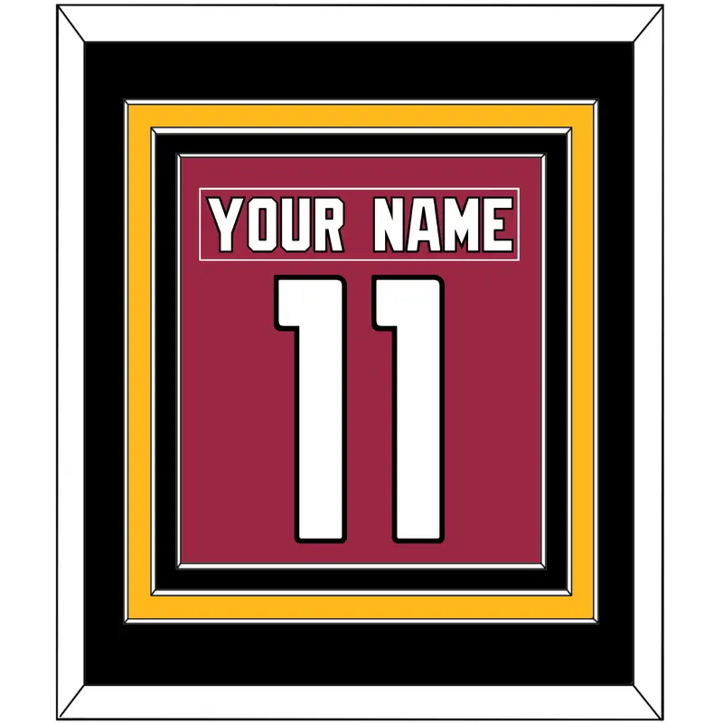 Arizona Nameplate & Number (Back) Combined - Home Red (2015-2022) - Triple Mat 6