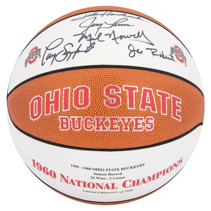 1959-60 Ohio State Buckeyes National Champions Team Signed Basketball Beckett