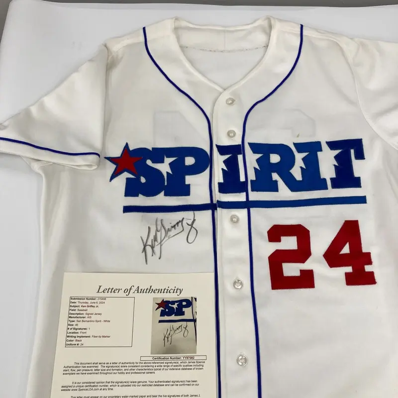 Ken Griffey Jr Signed San Bernardino Spirit Minor League Game Issued Jersey JSA
