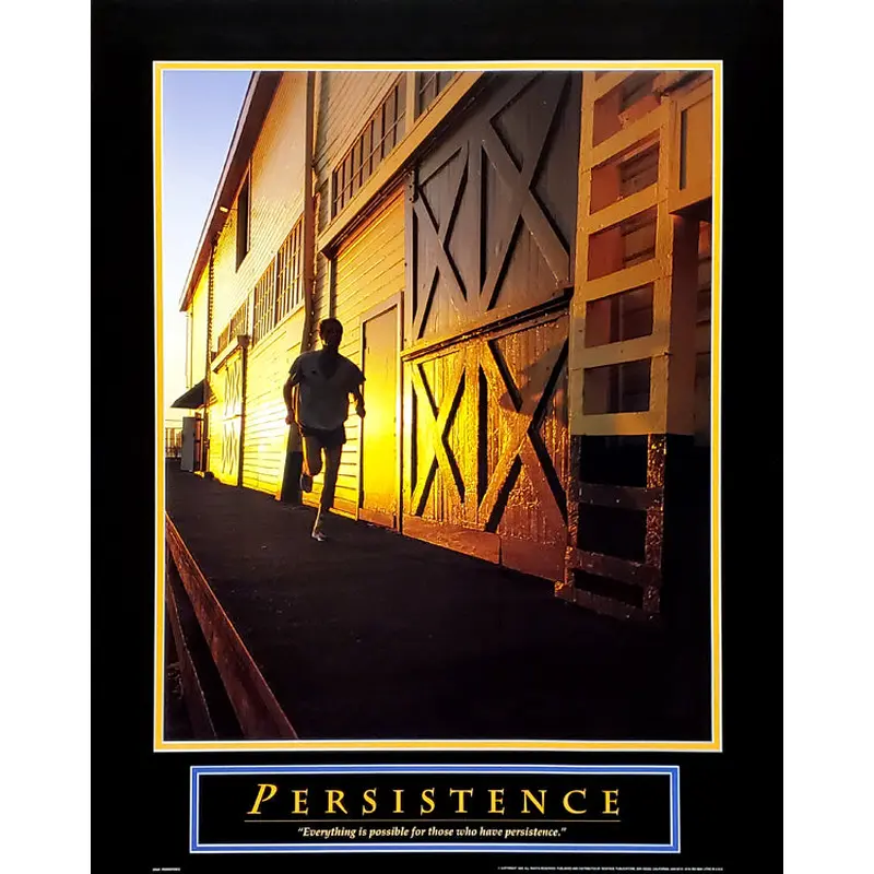 Running "Persistence" (Man on Boardwalk) Motivational 22x28 Poster - Front Line