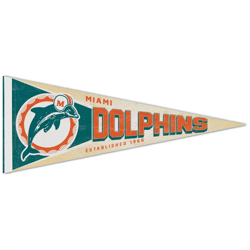 Miami Dolphins NFL Retro 1974-89 Style Premium Felt Collector's Pennant - Wincraft Inc.