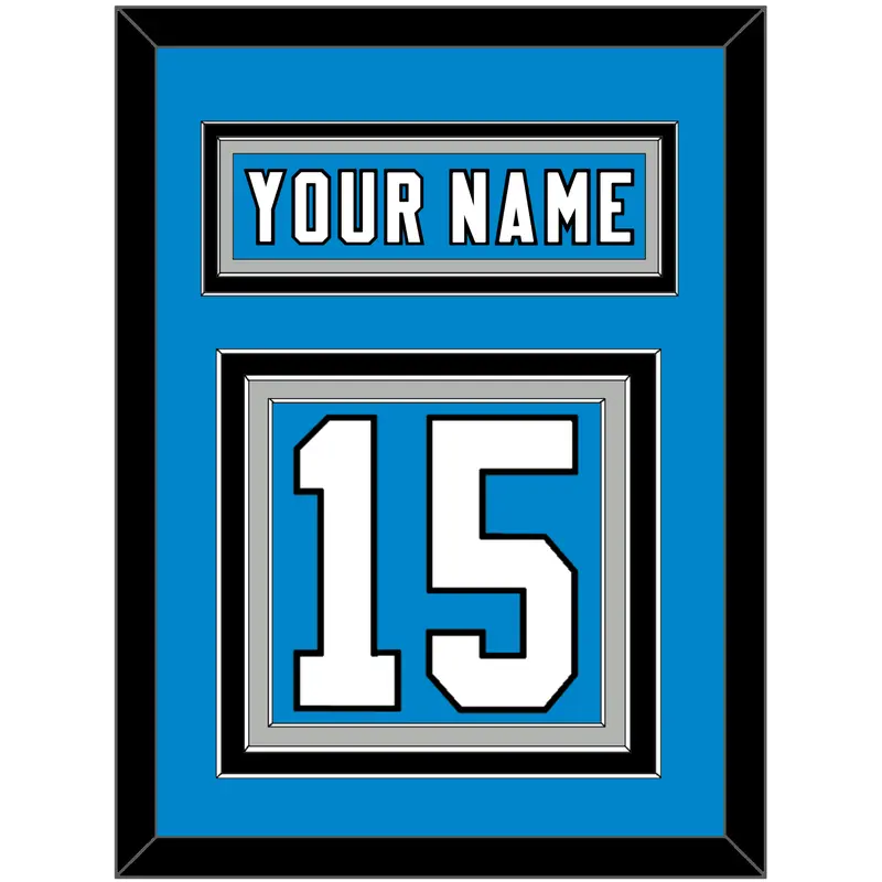 Carolina Nameplate & Number (Back) - Home Blue - Triple Mat 2
