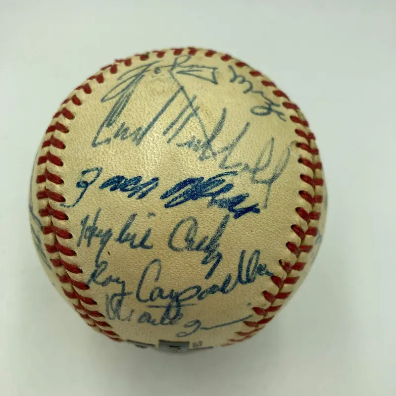 Zack Wheat Freddie Lindstrom Joe Medwick New York Legends Signed Baseball JSA