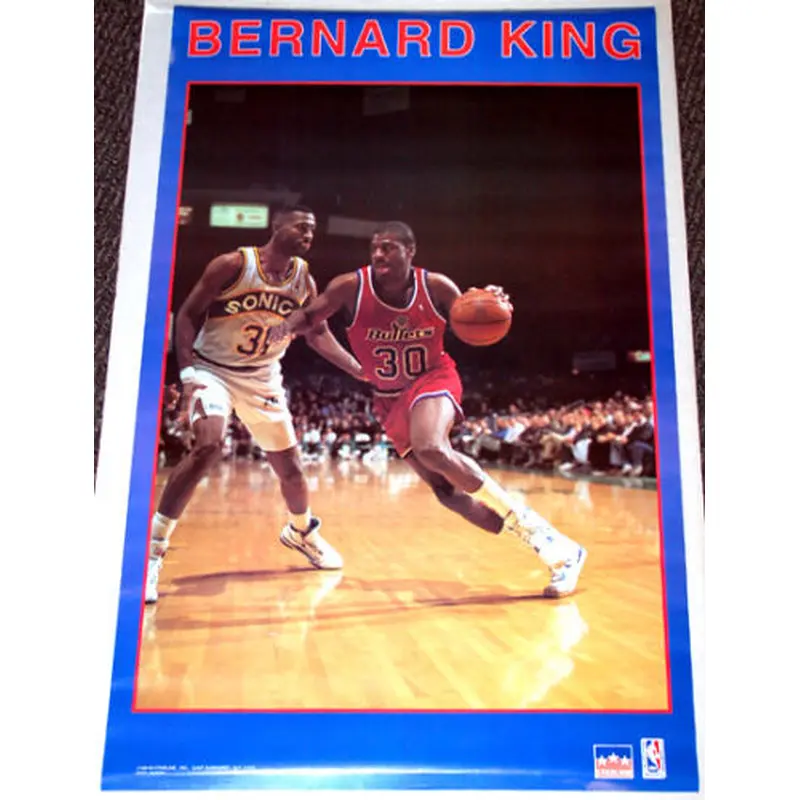 Bernard King "Superstar" (1991) Washington Bullets NBA Action Poster - Starline Inc.