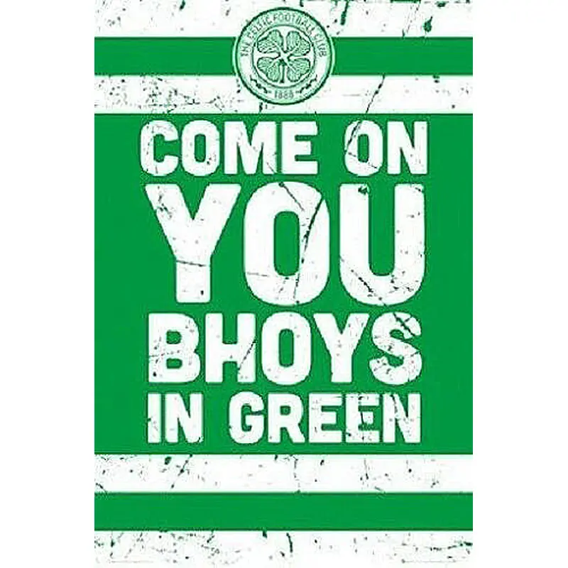 Glasgow Celtic "Come On You Bhoys In Green" Club Crest and Motto Poster - GB Eye (UK)