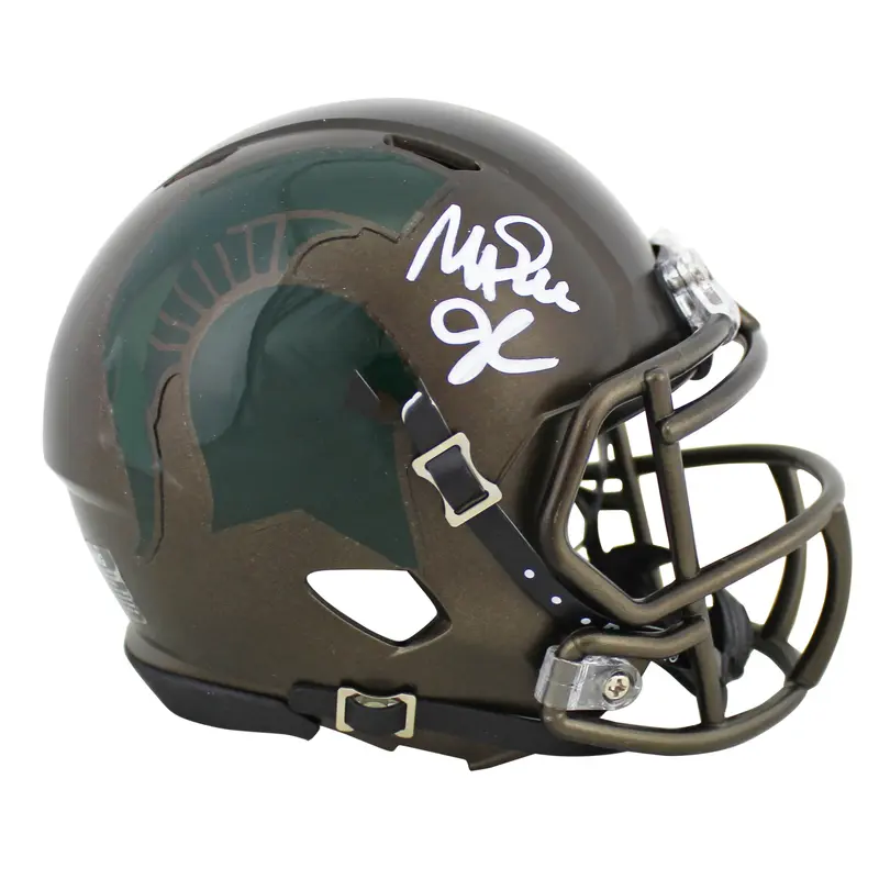 Michigan State Magic Johnson Signed 2017 Bronze Speed Mini Helmet BAS Witnessed