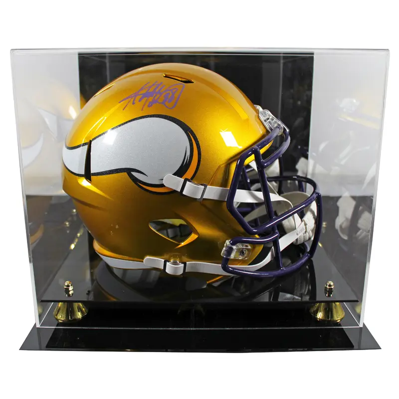 Vikings Adrian Peterson Signed Flash Full Size Speed Rep Helmet W/ Case BAS Wit