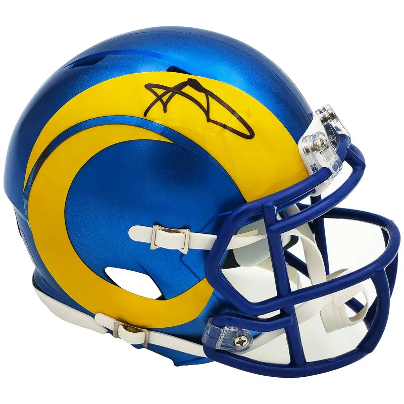 Aaron Donald Autographed Los Angeles Rams Deluxe Full-Size Replica Helmet - JSA