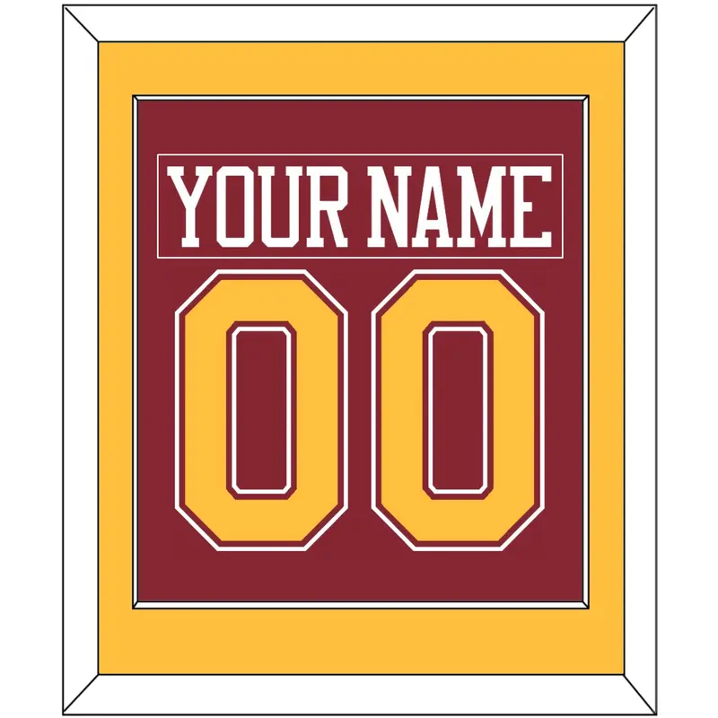 Minnesota Nameplate & Number (Back) Combined - Road Maroon - Single Mat 2