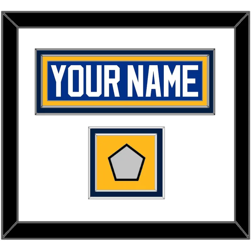St. Louis Nameplate & Stanley Cup Finals Patch - Home Blue - Double Mat 1