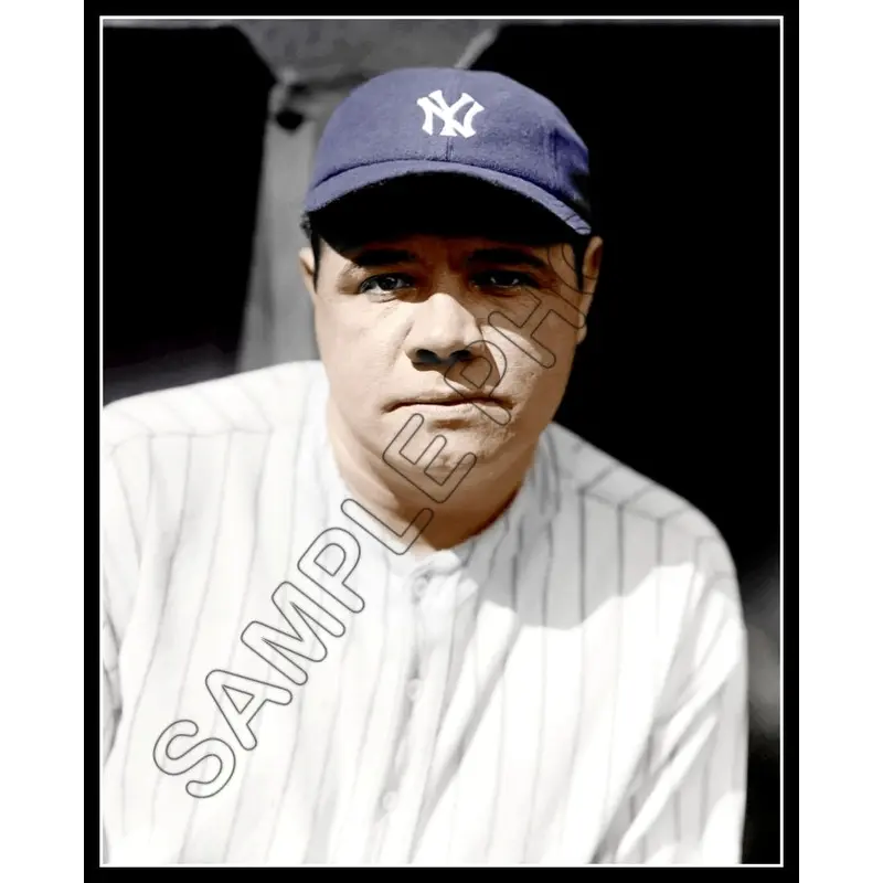 Babe Ruth Colorized 8X10 Photo - 1924 New York Yankees - 715