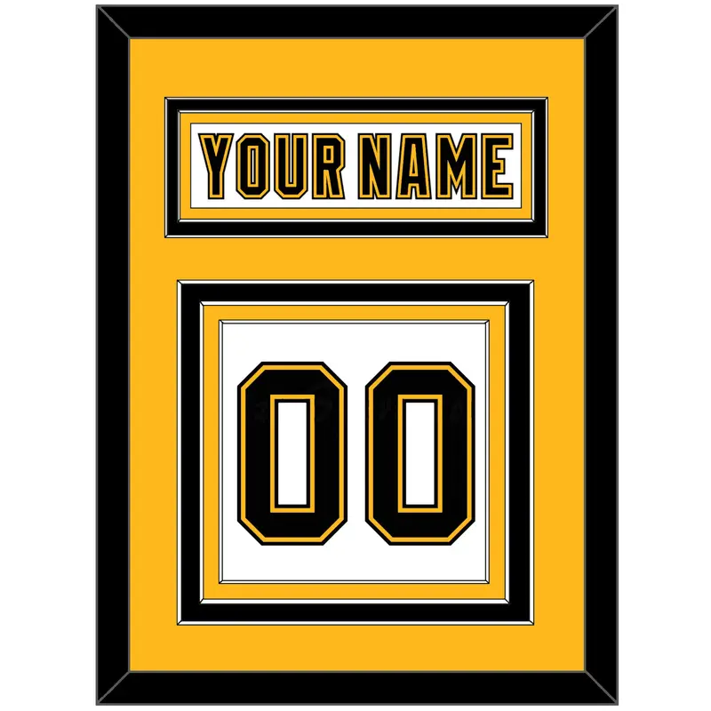 Boston Nameplate & Number (Back) - Home White (1995-2007) - Triple Mat 3