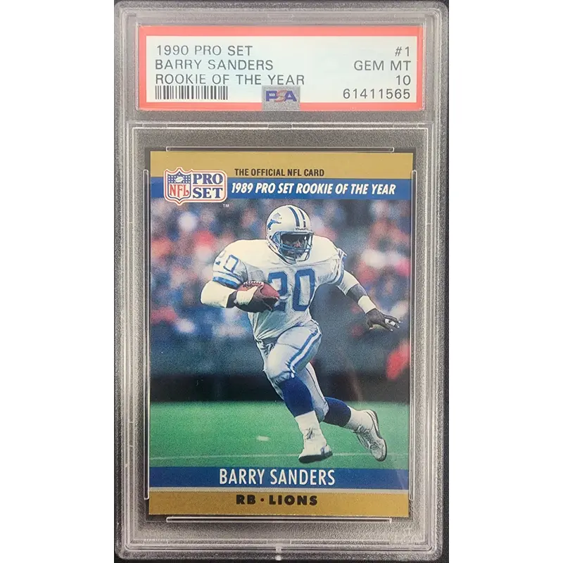 Barry Sanders 1990 Pro Set #1 ROY PSA 10 Gem Mint 1565