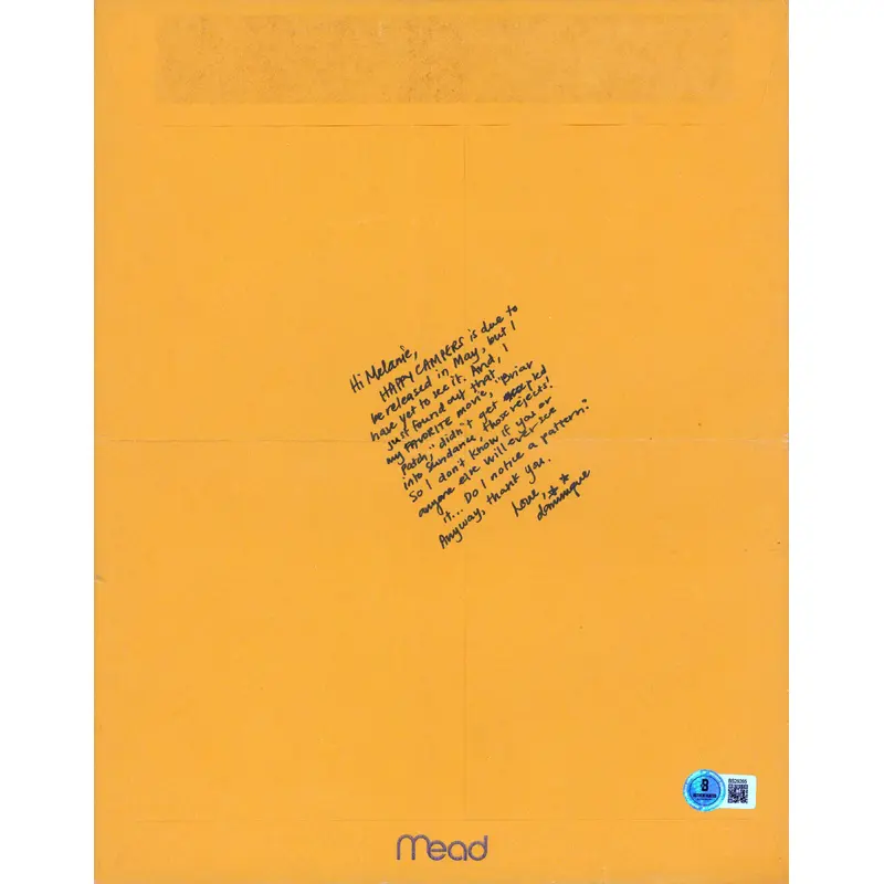 Dominique Swain Lolita Authentic Signed 10x13  Envelope Autographed BAS #BS29265