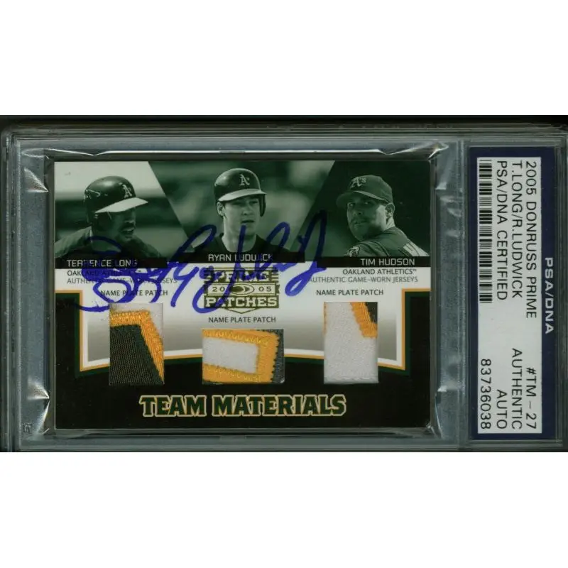 Terrence Long & Ryan Ludwick Signed Card 2005 Donruss Prime #Tm-27 PSA Slabbed