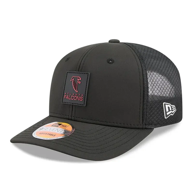 Atlanta Falcons NFL Sideline 2025 Black 9SEVENTY Trucker Stretch Snap Adjustable Cap