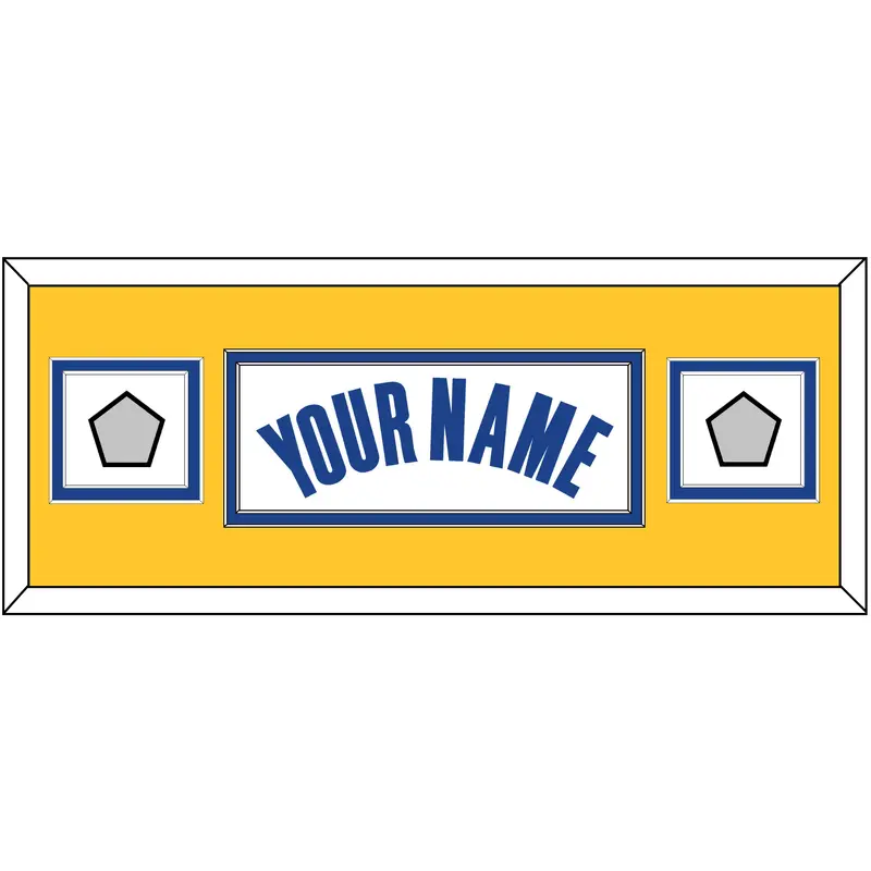 Golden State Name & 2 Champions Patches - White Association - Double Mat 6