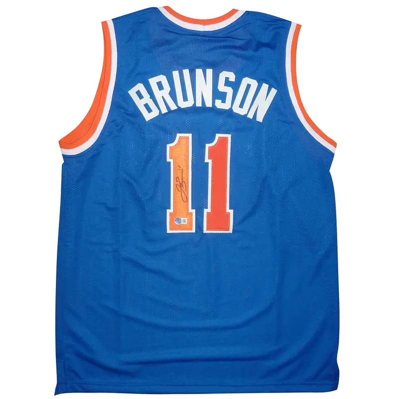 Jalen Brunson Autographed New York (Blue #11) Custom Jersey - Beckett