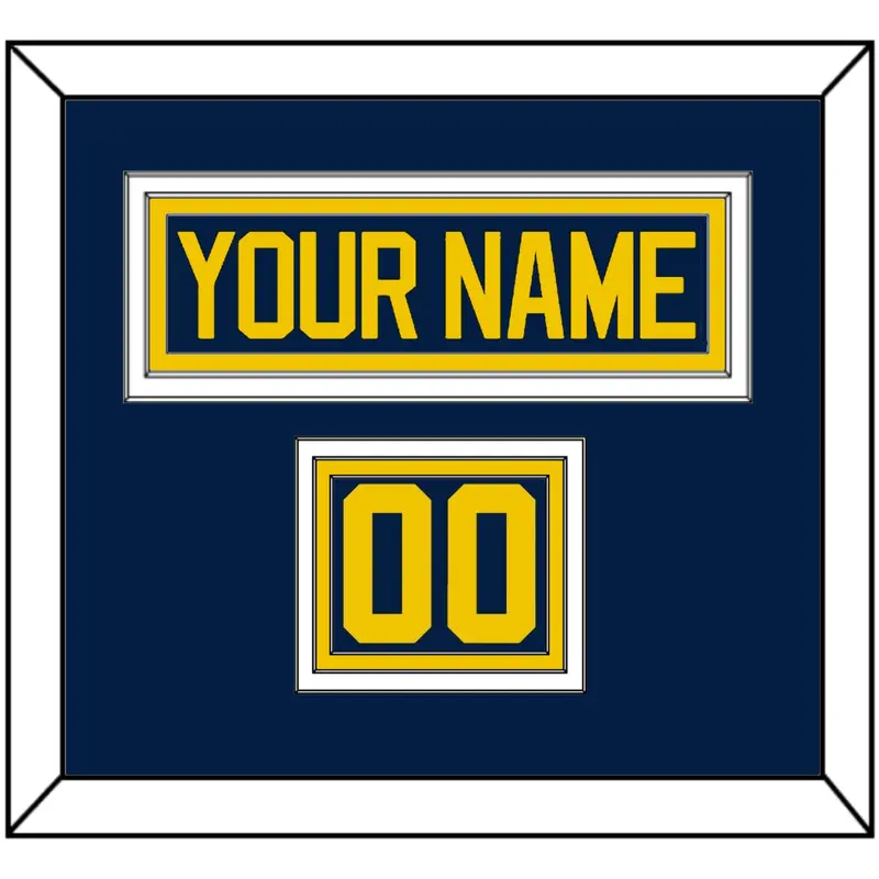 Michigan Hockey Nameplate & Number (Shoulder) - Home White - Triple Mat 2