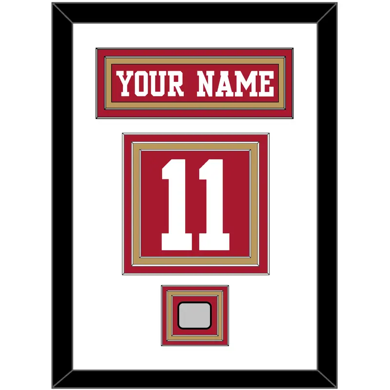 San Francisco Nameplate & Number (Back) With Super Bowl Patch - Home Red - Triple Mat 1