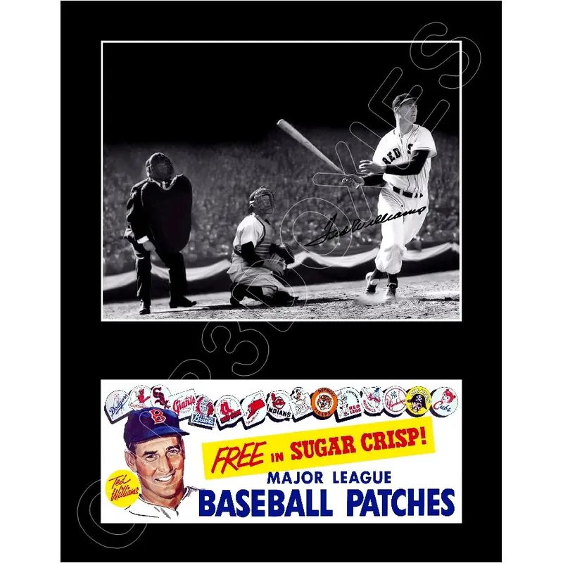 Ted Williams 1955 Sugar Crisp Matted Photo Display 11X14 - Red Sox - 1618