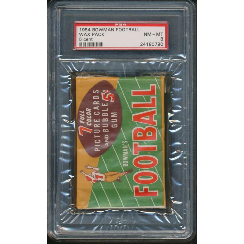 1954 Bowman Football Unopened 5 Cent Wax Pack PSA 8