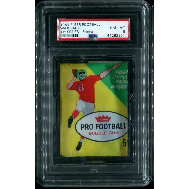 1961 Fleer Football Unopened Series 1 Wax Pack PSA 8