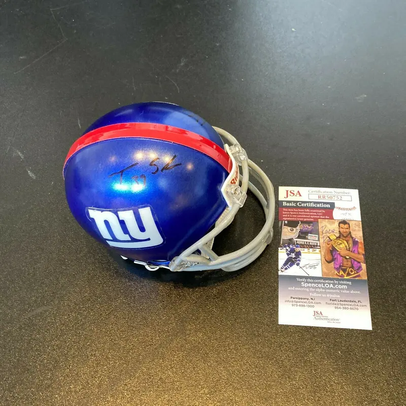 Tyler Sash & Will Beatty Signed Riddell New York Giants Mini Helmet JSA COA