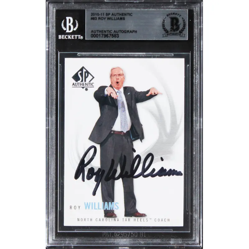 North Carolina Roy Williams Signed 2010 SP Authentic #83 Card BAS Slabbed