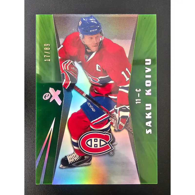 2008-09 Fleer Ultra - eX - Green Essential Credentials - Saku Koivu #EX19 /89