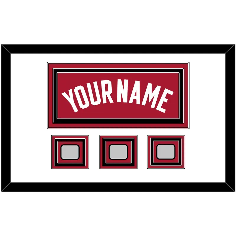 Miami Name & 3 Finals Patches - Alternate Red (2001-2008) - Triple Mat 2