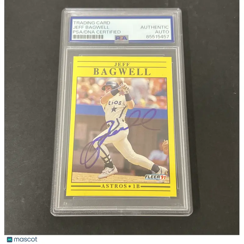 1991 Fleer #U-87 Jeff Bagwell signed card PSA